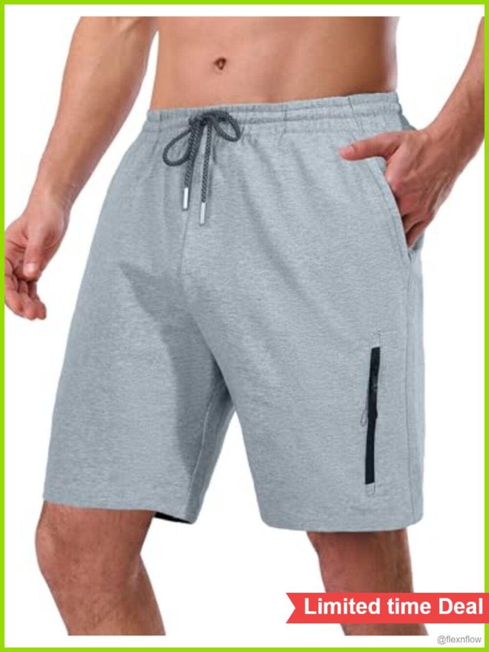Men's 7" Inseam Cotton Sweat Shorts 4 Pockets Gym Workout Lounge
